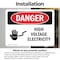 Signmission High Voltage Electricity Danger Sign, Vinyl Decal, 7in W x 5in L, 2PK OS-2PACK-DS-D-57-L-1330 - alternate 8